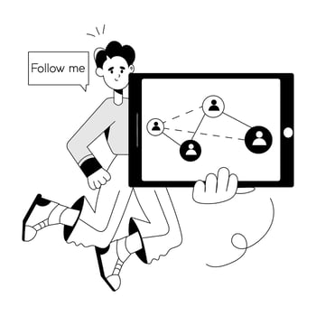 Trendy Follow Me vector
