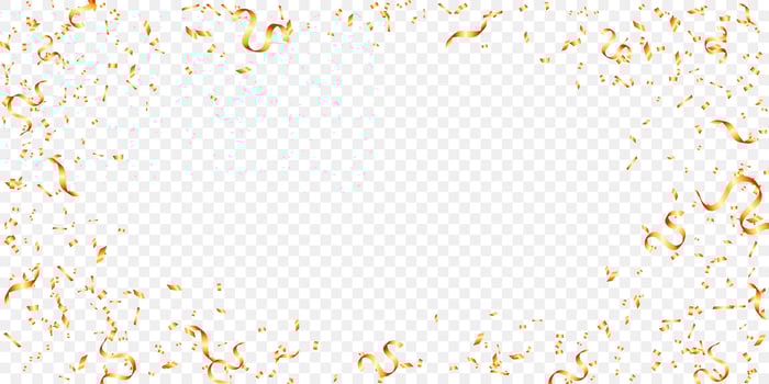 frame shiny golden confetti and tinsel isolated festive background vector illustration. for surprise party, celabration, carnival, birthday, casino and holiday