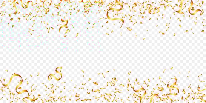 shiny golden confetti and tinsel luxury background vector for festival, decoration, birthday, party celebration and holiday
