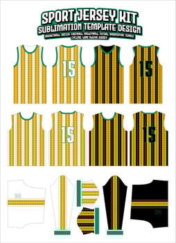 Yellow Stripes Lines Jersey Design Sportswear Layout Template vector