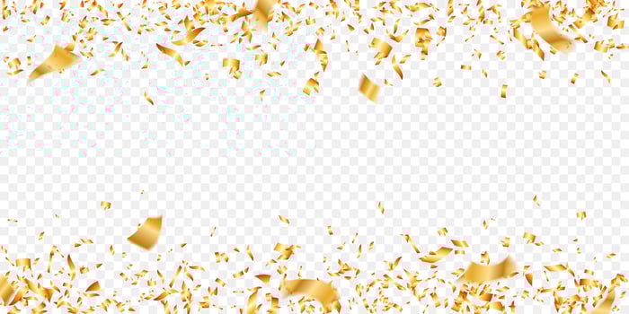 gold glittering confetti background for holiday, birthday, party and celebration vector