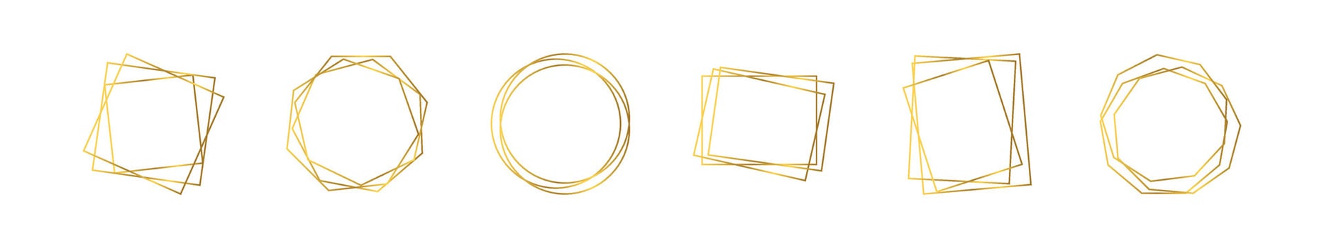 Gold geometric polygonal frame vector
