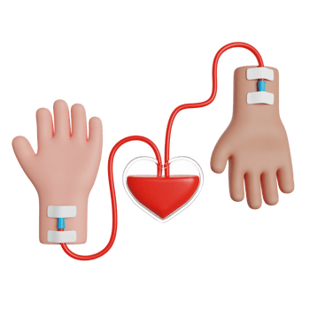 World Blood Donor Day. Blood donation. Give blood save life. 3D render icon. png