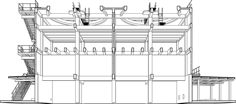 3D illustration of industrial building vector