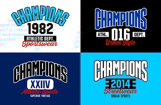 Champions typography design, urban style, for t-shirt, posters, labels, etc. vector design