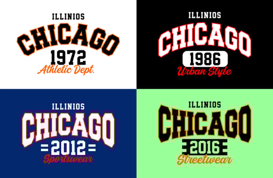 Chicago typography design, urban style, for t-shirt, posters, labels, etc. vector design