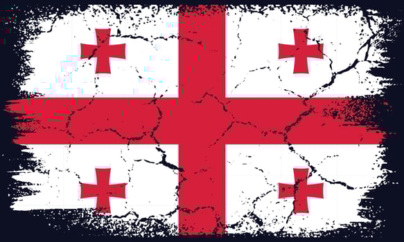 Free Vector Flat Design Grunge Georgia Flag Background