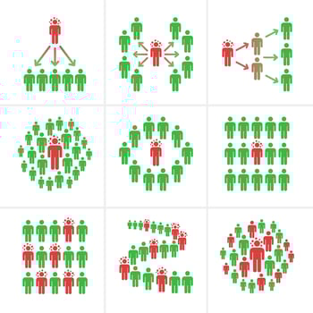 infected person spread coronavirus,vector and illustration vector