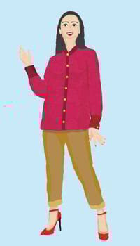 fashion model girl wearing designer dress pants. shirt and high heel vector