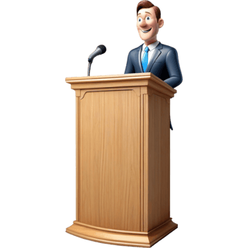 3d orator speaking tribune. AI Generative png