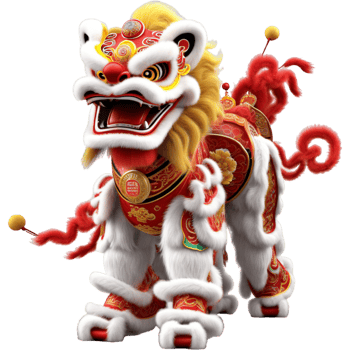 Chinese new year lion dance. AI Generative png