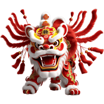 Chinese new year lion dance. AI Generative png