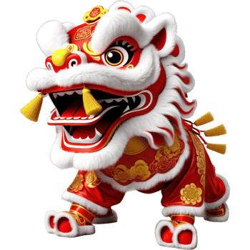 Chinese new year lion dance. AI Generative png