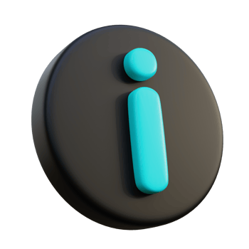 Information 3D Icon on black circle. png