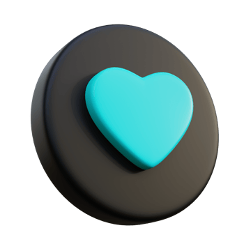 Love 3D Icon on black circle. png