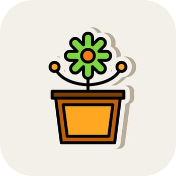 Flower Pot Vector Icon Design