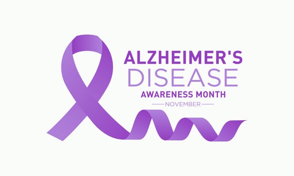 Alzheimer's disease awareness month is observed every year in november. Vector template for banner, greeting card, poster with background. Vector illustration.