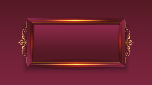 luxury red and gold photo frame design with copy  space vector