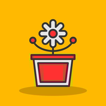 Flower Pot Vector Icon Design