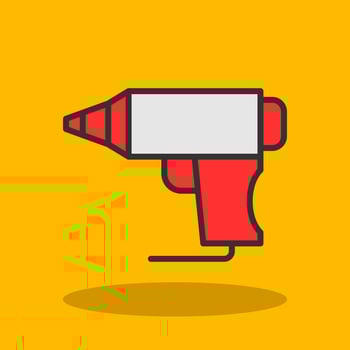 Hot Glue Gun Vector Icon Design