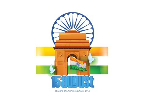 15 th August Indian Independence Day vector illustration background for greeting card and poster.Happy Independence Day