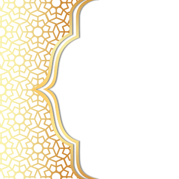 Golden islamic frame png