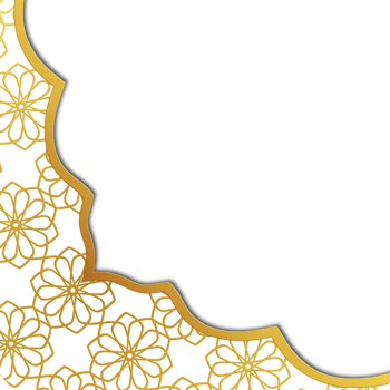 Golden islamic frame png