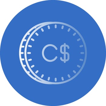 Canadian Dollar Vector Icon Design