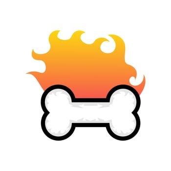 bone fire icon logo design vector