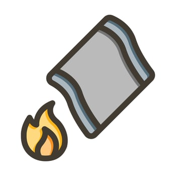 Fire Blankets Vector Thick Line Filled Colors Icon For Personal And Commercial Use.
