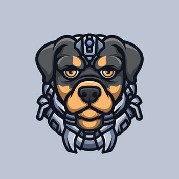 Cyborg Rottweiler Animal Robot Illustration vector