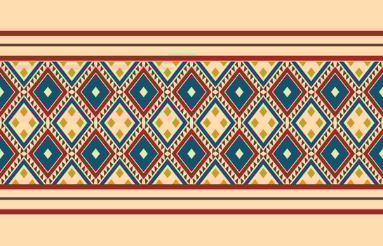 Ethnic abstract ikat art. Aztec ornament print. geometric ethnic pattern seamless  color oriental.  Design for background ,curtain, carpet, wallpaper, clothing, wrapping, Batik, vector illustration.