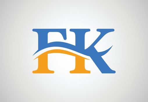 Alphabets FK letter logo design with creative sign, Vector illustration