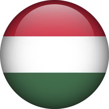 Hungary flag button. Emblem of Hungary. Vector flag, symbol. Colors and proportion correctly.