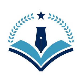 pen and book education logo vector
