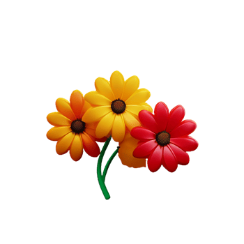 dried flowers 3d rendering icon illustration png