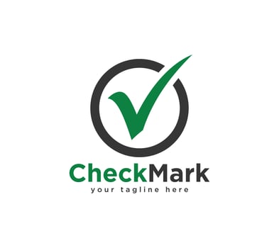 Check Mark logo design on white background, Vector illustration.