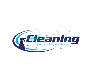 Cleaning text style logo design on white background, Vector illustration.