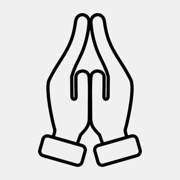 Icon pray. Diwali celebration elements. Icons in line style. Good for prints, posters, logo, decoration, infographics, etc. vector