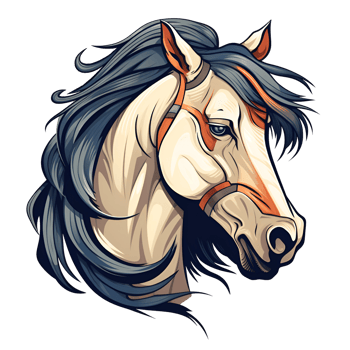 Artistic Style Horse Painting Drawing Cartoon Horse No Background Perfect for Print on Demand Merchandise AI Generativve png