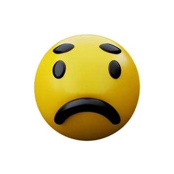 sad emoji 3d rendering icon illustration png