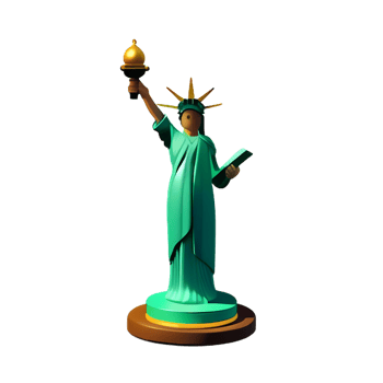 statue of liberty 3d rendering icon illustration png