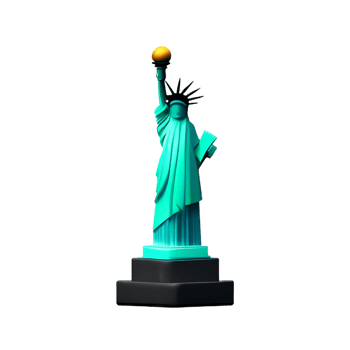 statue of liberty 3d rendering icon illustration png