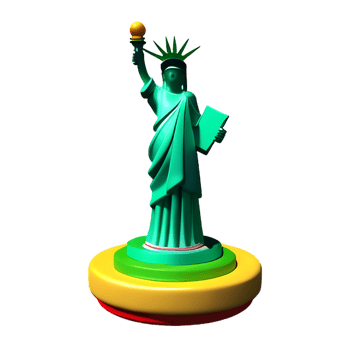 statue of liberty 3d rendering icon illustration png