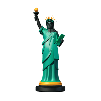 statue of liberty 3d rendering icon illustration png