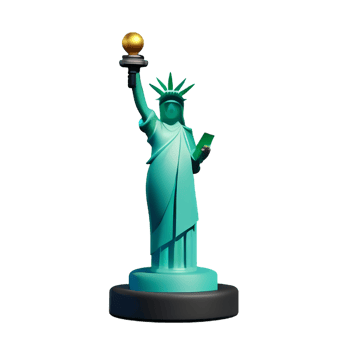 statue of liberty 3d rendering icon illustration png