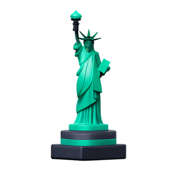 statue of liberty 3d rendering icon illustration png