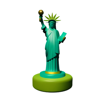 statue of liberty 3d rendering icon illustration png