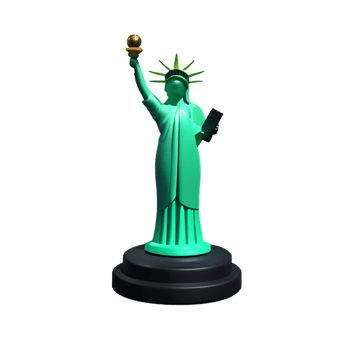 statue of liberty 3d rendering icon illustration png
