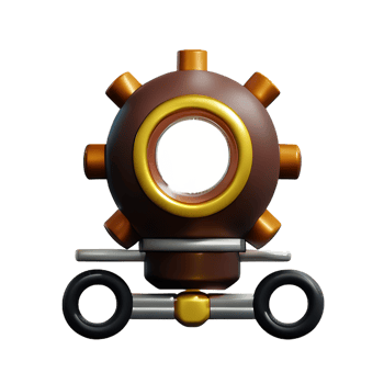 steampunk 3d rendering icon illustration png